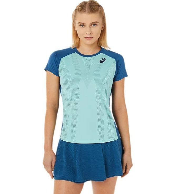 Asics ASICS Women’s Match Graphic Short Sleeve T-shirt, Oasis Gree Size L / US 10 / IT 46 - 1 Thumbnail
