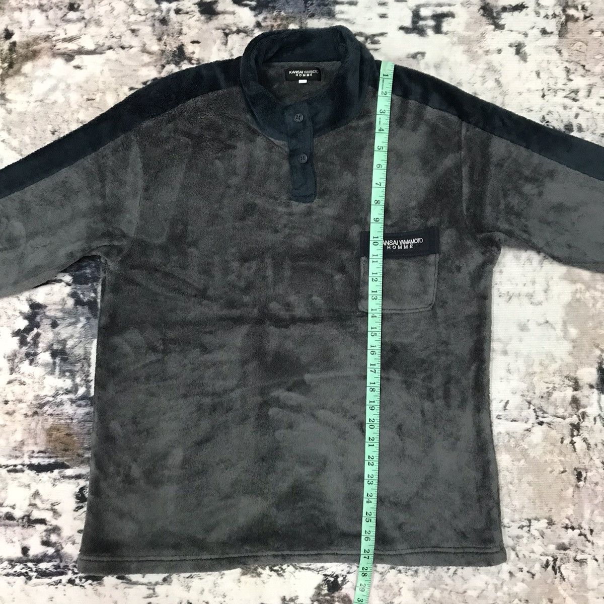 Japanese Brand × Kansai Yamamoto × Vintage Vintage Kansai Yamamoto Homme Velvet Sweater Half Button Up Size US M / EU 48-50 / 2 - 10 Thumbnail