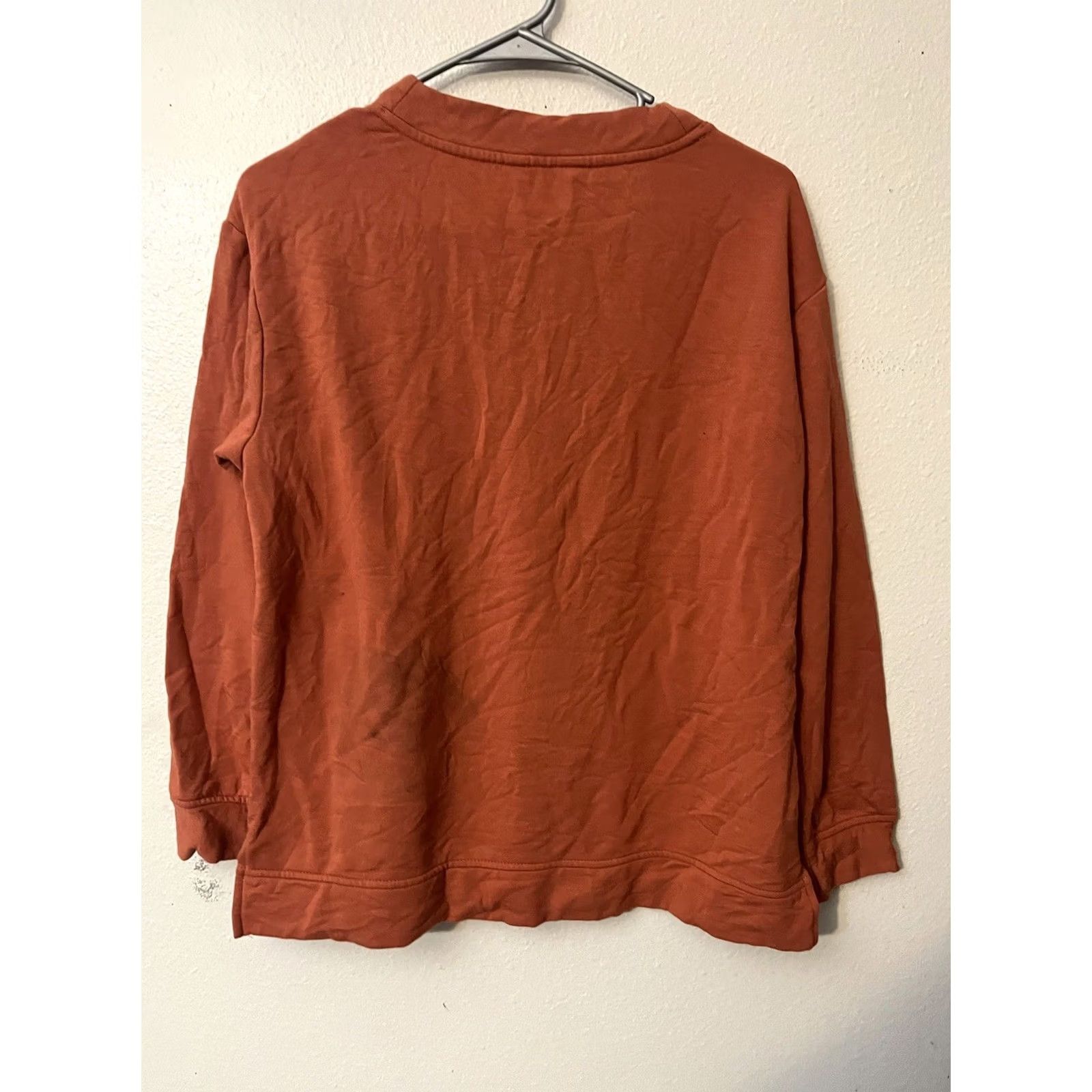 Orvis Orvis Sweater Womens Small Orange V Neck Pullover Long Sleeve Modal Blend Soft Size S / US 4 / IT 40 - 3 Thumbnail