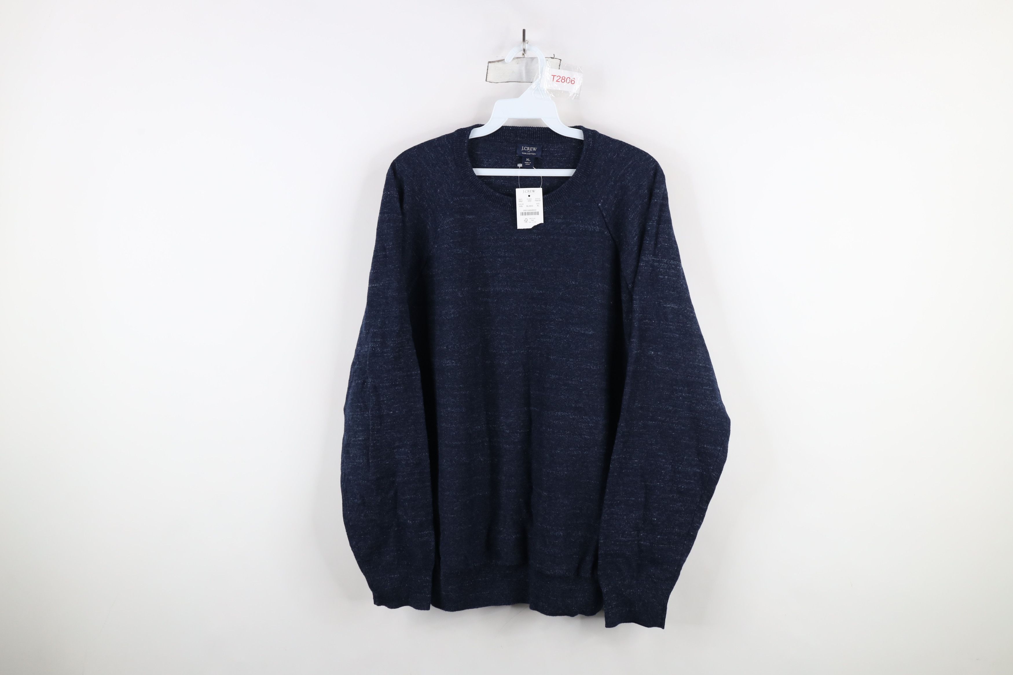 J.Crew × Vintage New J Crew Raglan Budded Cotton Knit Crewneck Sweater Blue Size US XL / EU 56 / 4 - 1 Thumbnail