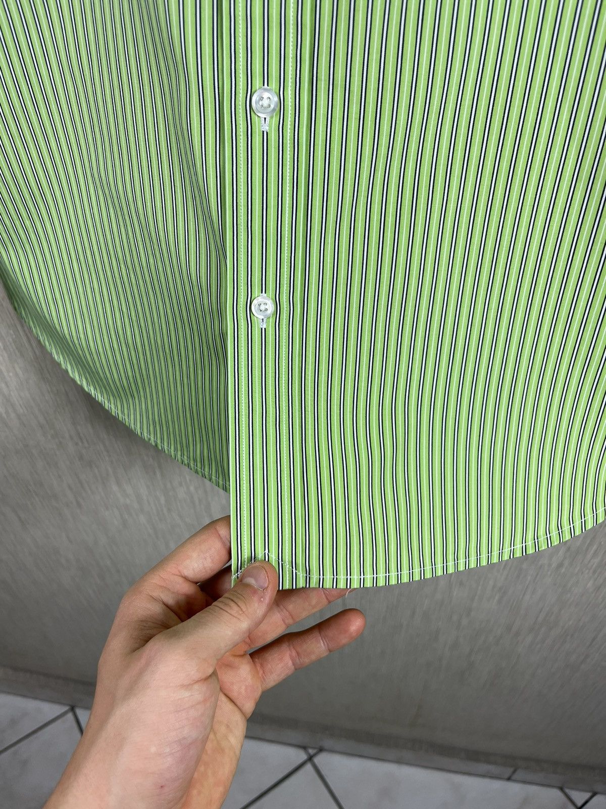 Polo Ralph Lauren × Ralph Lauren × Ralph Lauren Black Label Ralph Lauren black label classic lime striped shirt casual Size XL / US 12-14 / IT 48-50 - 14 Thumbnail