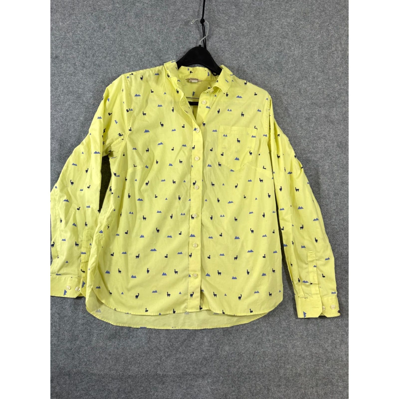 Vintage Duluth Shirt Womens L Yellow Alpaca Llama Print Stretch Long Sleeve Button-Up Shirt Size L / US 10 / IT 46 - 3 Thumbnail