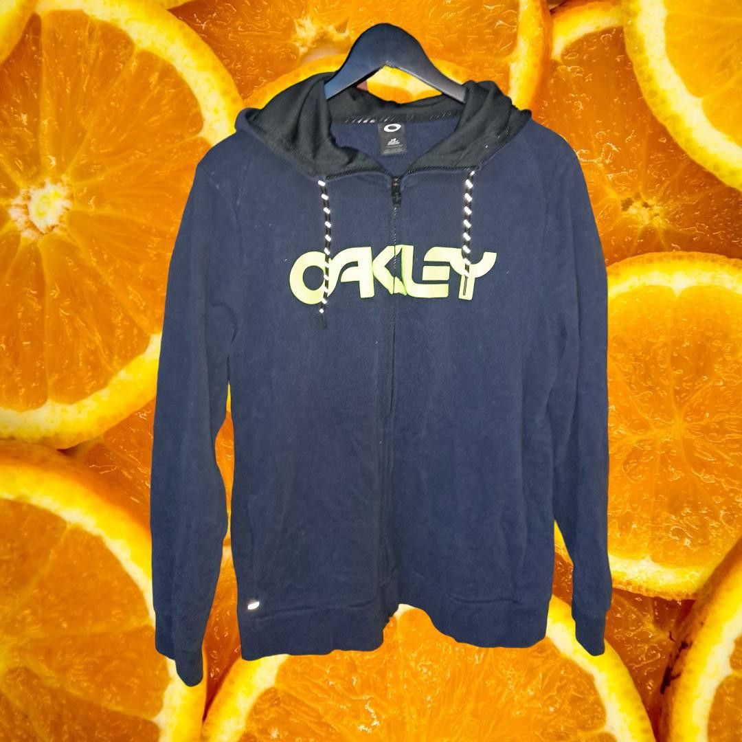 Oakley Oakley Full Zip Navy Hooded Sweatshirt with Logo on Front Si Size US L / EU 52-54 / 3 - 1 Thumbnail