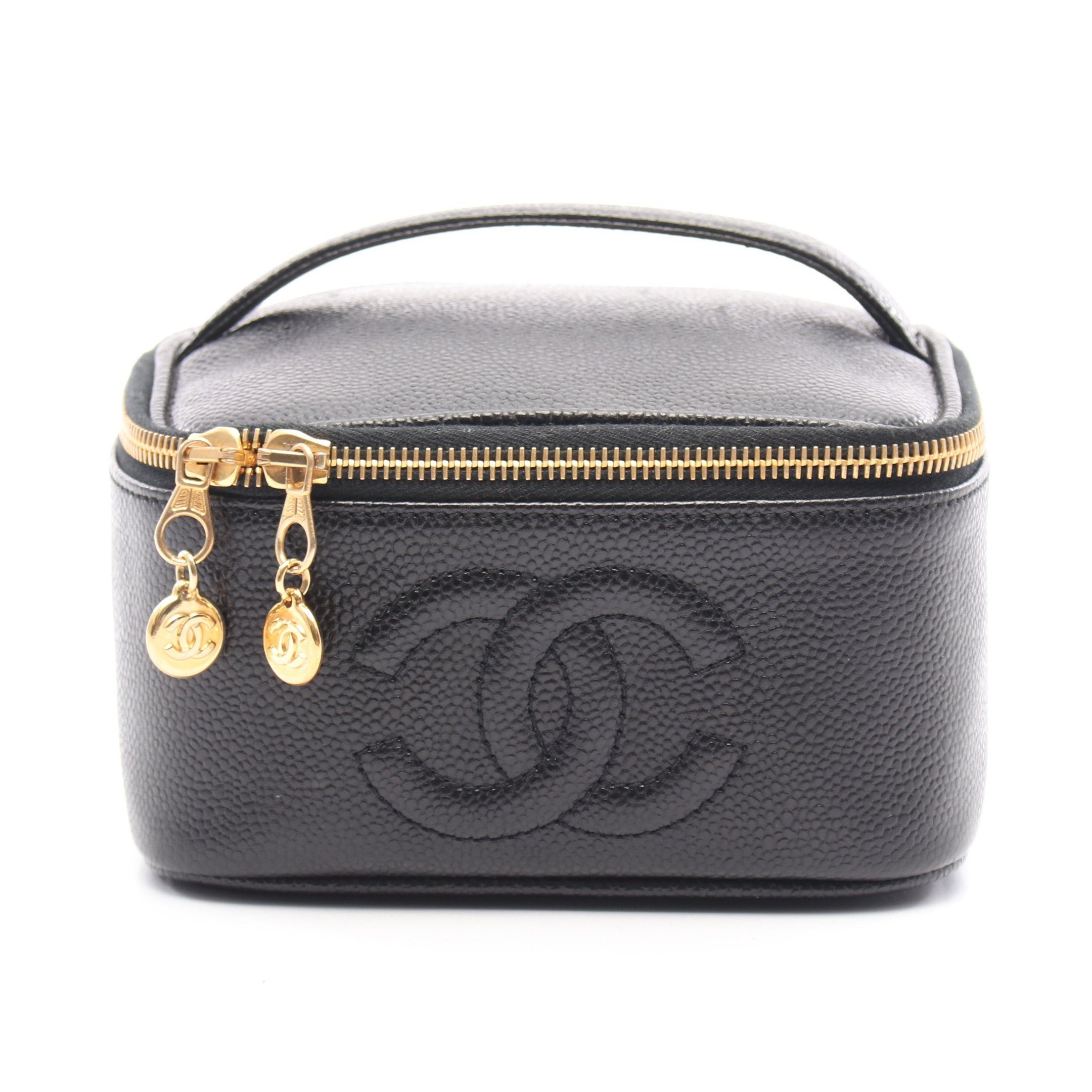 Chanel Chanel Coco Mark Vanity Bag Caviar Skin Black Gold Hardware Size ONE SIZE - 1 Thumbnail