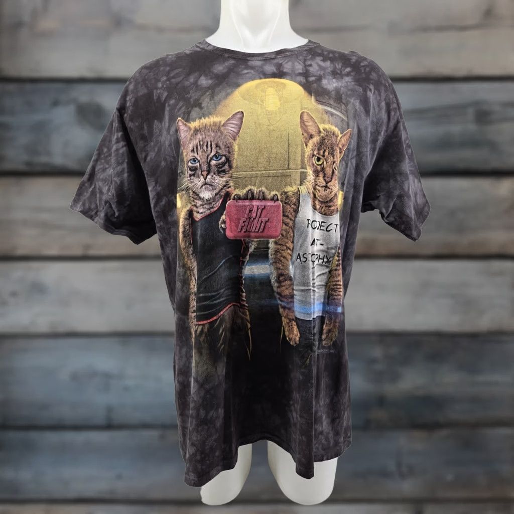 The Mountain Funny Cat Fight Club T Shirt Soap Logo Graphic Gray Men's XL Size US XL / EU 56 / 4 - 1 Thumbnail