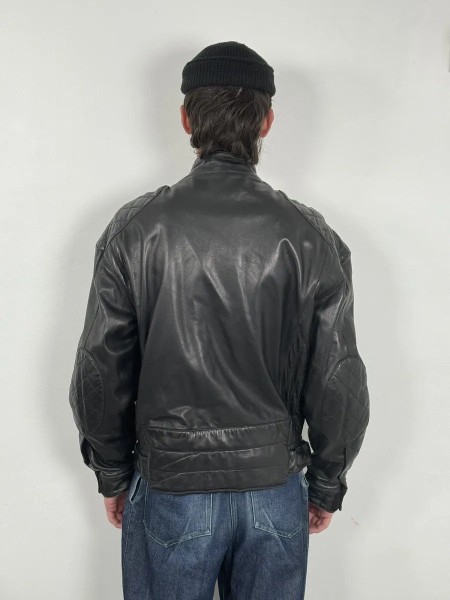 Claude Montana 1990s Claude Montana Black Padded Biker Leather Jacket Size US M / EU 48-50 / 2 - 6 Thumbnail