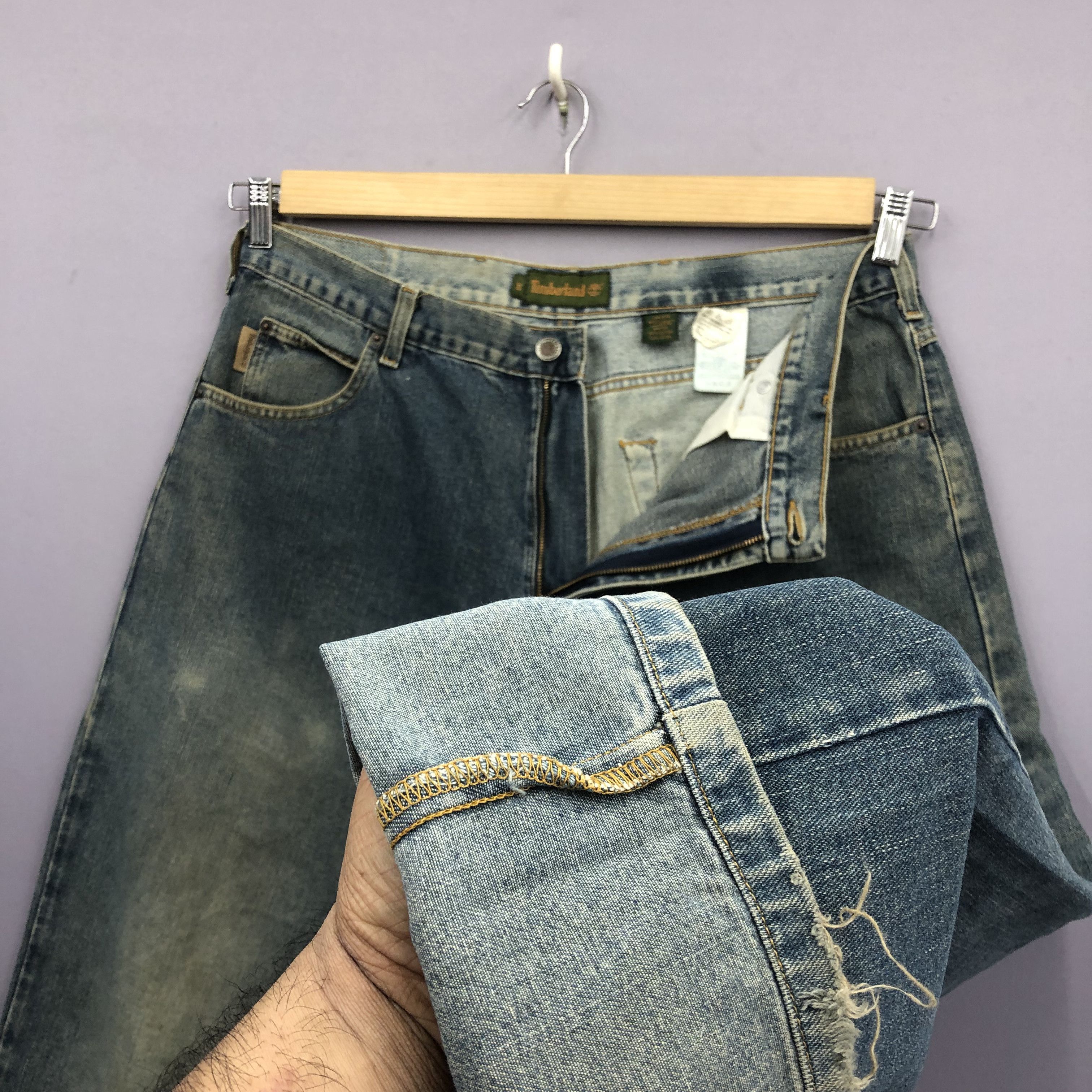 Jean Vintage Timberland Baggy Jeans Faded Loose Denim Size US 36 / EU 52 - 9 Thumbnail