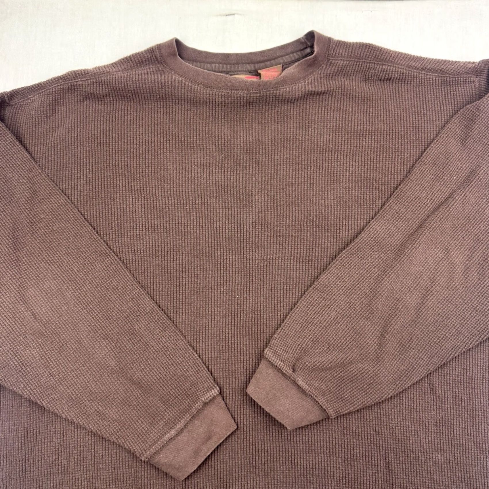 Vintage VINTAGE Mecca Long Sleeve Thermal Shirt 2XL Mens Brown Cotton Crew Neck Punk Hip Hop Grunge Y2K 90s Skater Size US XXL / EU 58 / 5 - 2 Thumbnail