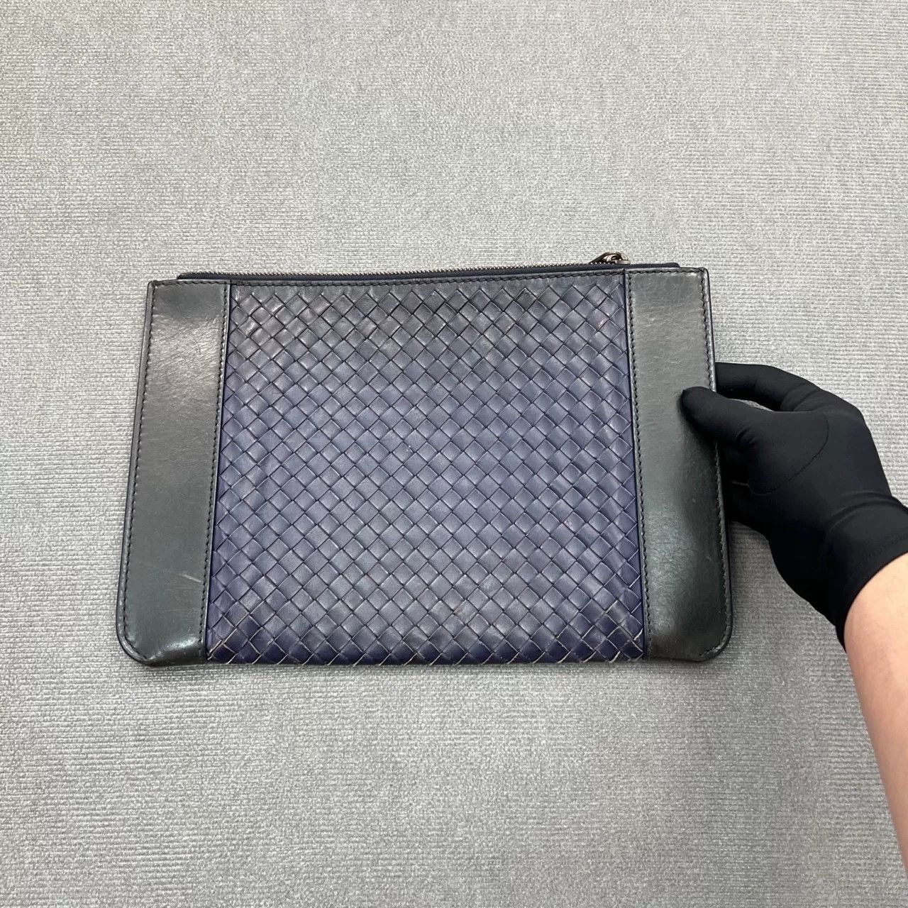 Bottega Veneta Bottega Veneta Sapphire Woven Leather Clutch Size ONE SIZE - 1 Thumbnail