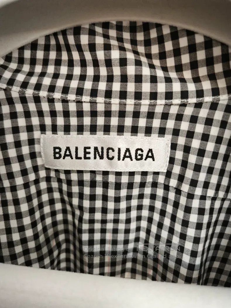 Balenciaga Balenciaga Long Sleeve Black and White Plaid Shirt with Ba Size XS / US 0-2 / IT 36-38 - 4 Thumbnail