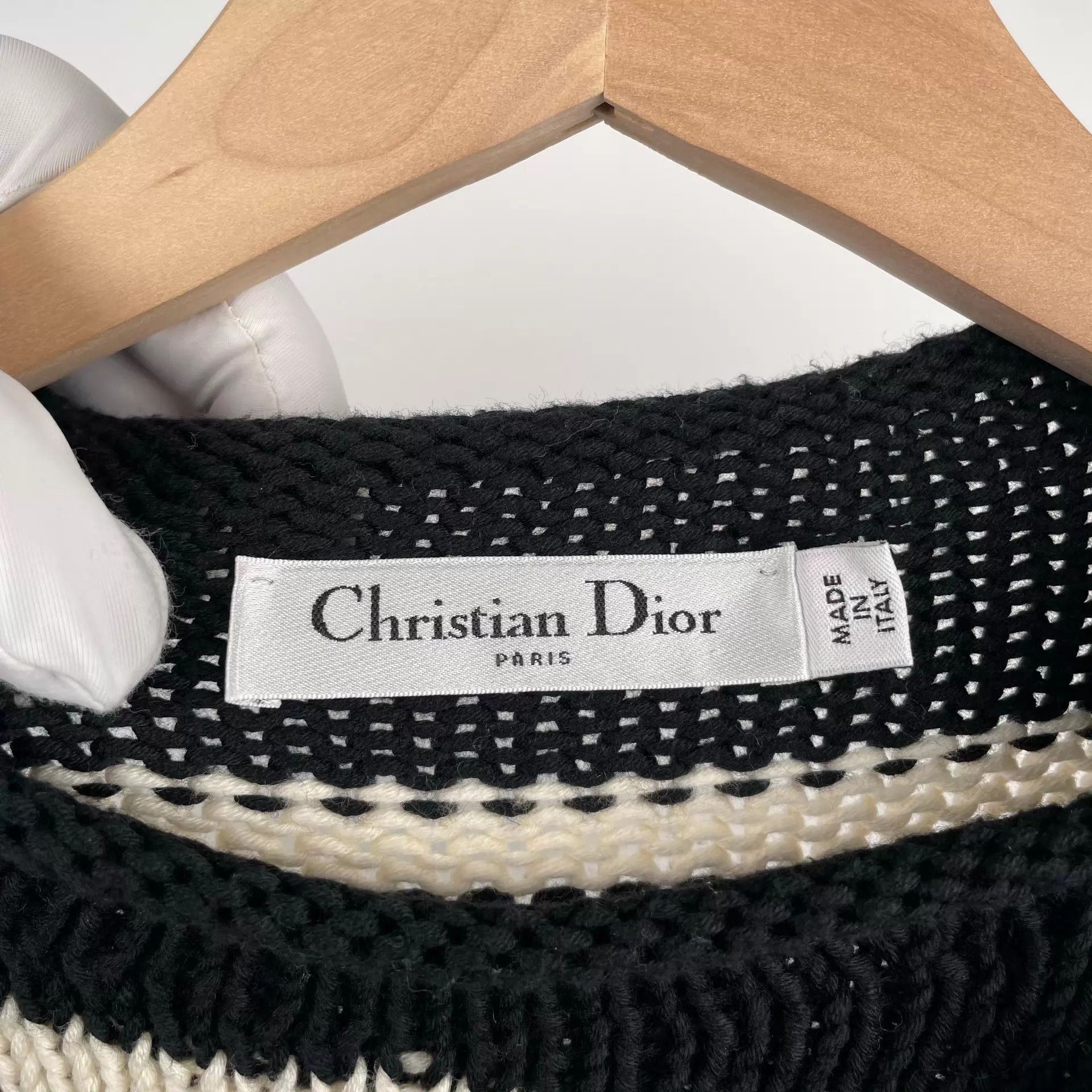 Dior Dior Wool Striped Long Sleeve 36 Blk/Wht Color Top Size XS / US 0-2 / IT 36-38 - 4 Thumbnail
