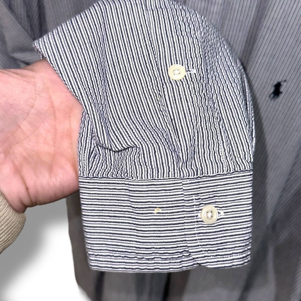 Polo Ralph Lauren 90s Polo Ralph Lauren White & Navy Blaire Button Down Shirt Size US XL / EU 56 / 4 - 4 Thumbnail