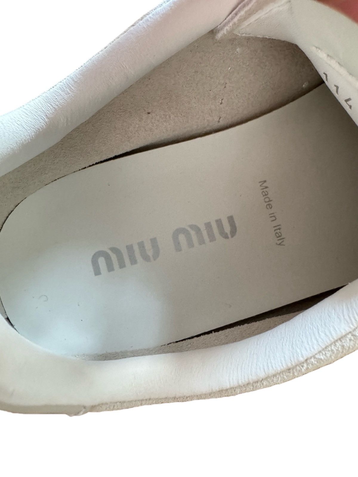 Miu Miu Miu Miu plume suede white sneakers Size US 8 / IT 38 - 10 Thumbnail