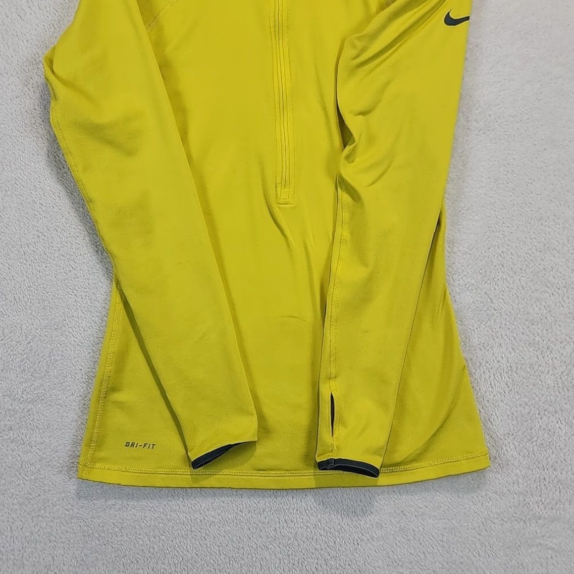 Nike Nike Pro Womens M Yellow Hyperwarm 1/2 Zip Pullover Top Running Track & Field Nike Pro Hyperwarm Pullover M Yellow Womens Size M / US 6-8 / IT 42-44 - 7 Thumbnail