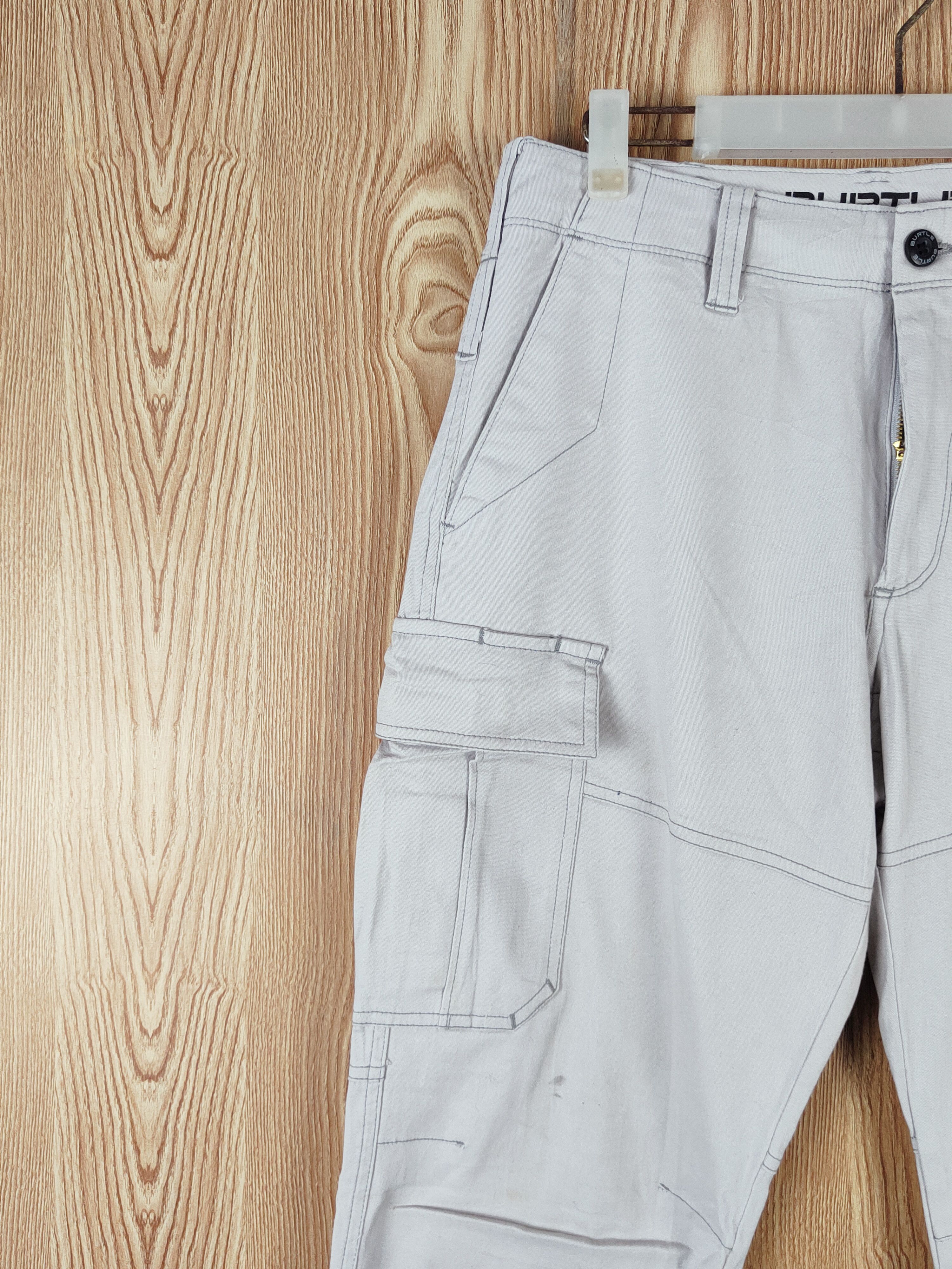Japanese Brand Burtle Light Gray Multipocket Tactical Cargo Pants #W324 Size US 30 / EU 46 - 3 Thumbnail