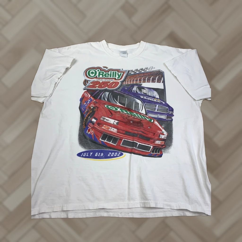 Gildan VINTAGE Nascar O'Reilly Racing Shirt Mens 2XL White Double-Sided Nascar Racing Shirt 2XL Mens White Y2K Size US XXL / EU 58 / 5 - 1 Thumbnail
