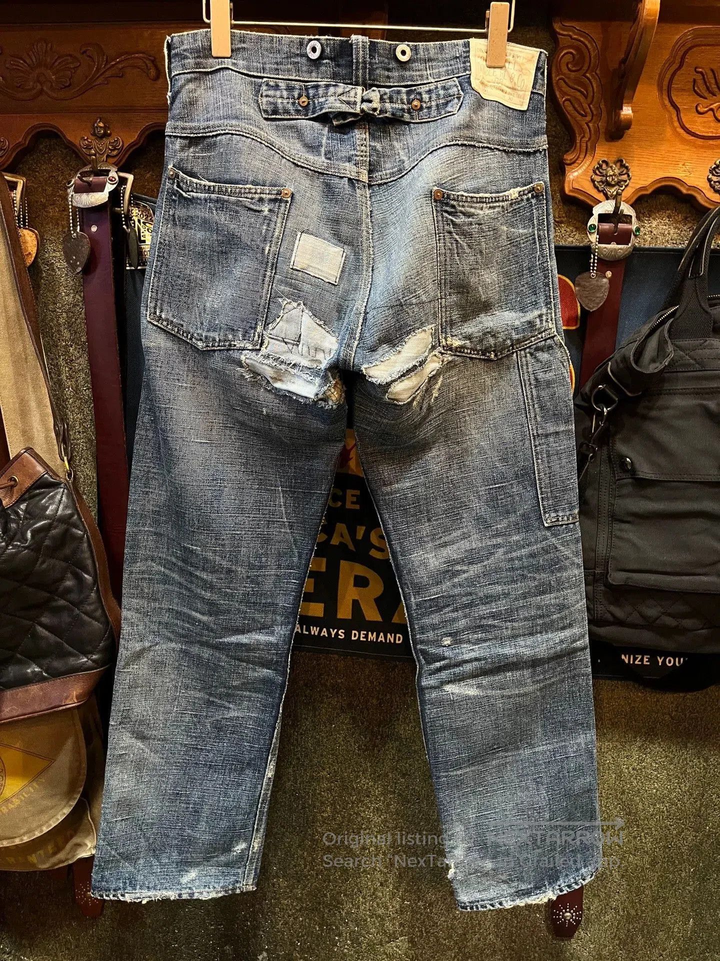 RRL Ralph Lauren distressed rrl patchwork denim jeans. Size US 30 / EU 46 - 2 Thumbnail