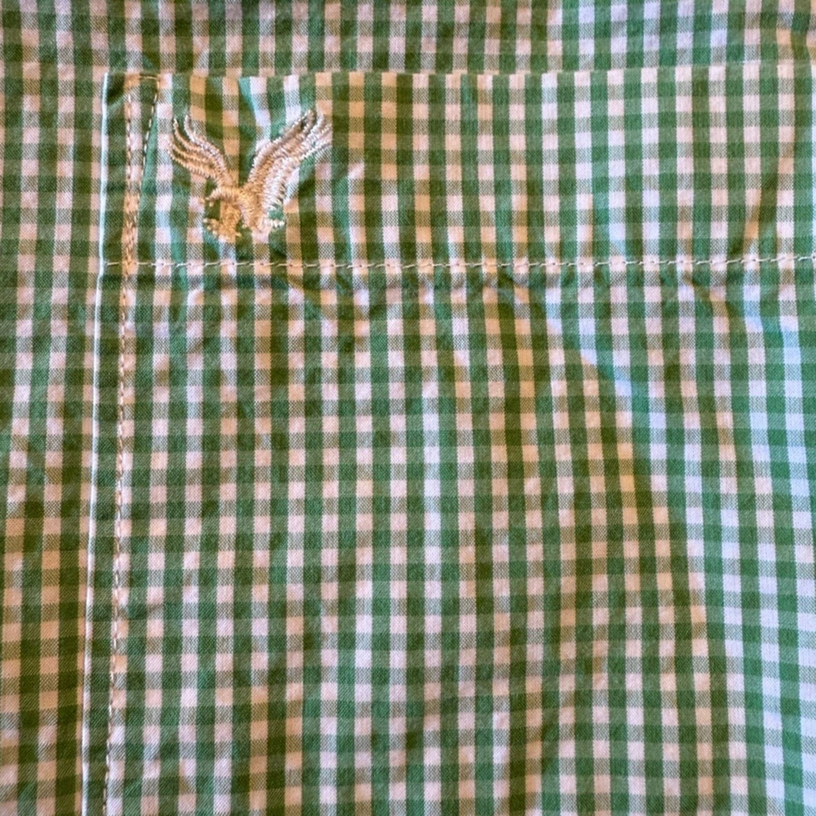 American Eagle Outfitters American Eagle Green Gingham Casual Button Down Shirt Large Size US L / EU 52-54 / 3 - 5 Thumbnail