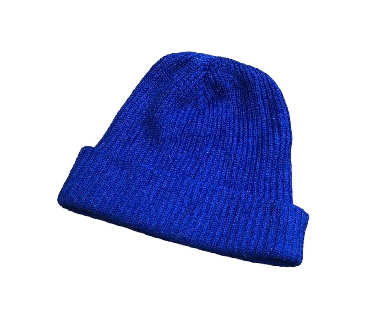 Nike Vintage 90s Nike Swoosh Royal Blue Beanie Snow Hat Size ONE SIZE - 2 Thumbnail