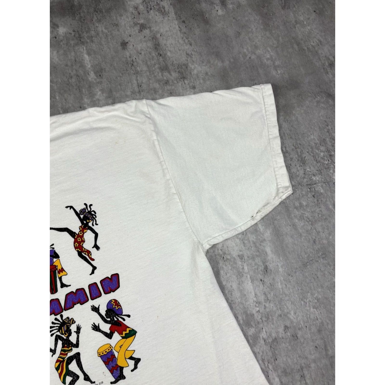 Gildan VINTAGE Jamaican 90s Frestival Party Graphic Tee XL White Gildan T-Shirt Men Crew Neck Short Sleeve Cotton Ring Spun Preshrunk Size US XL / EU 56 / 4 - 6 Thumbnail