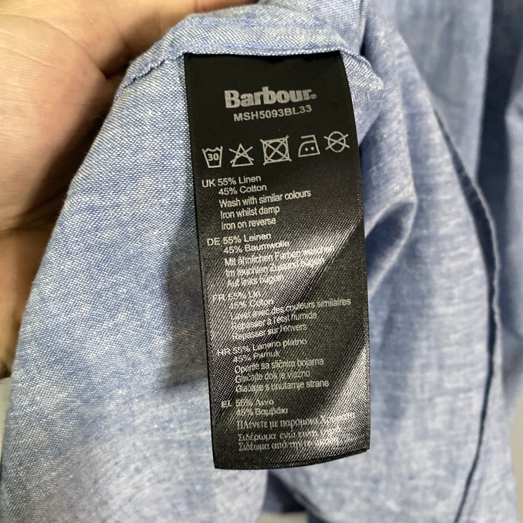 Barbour Barbour Button-Up Shirt Mens Large Blue Linen Short Sleeve L 26x30 Size US L / EU 52-54 / 3 - 7 Thumbnail