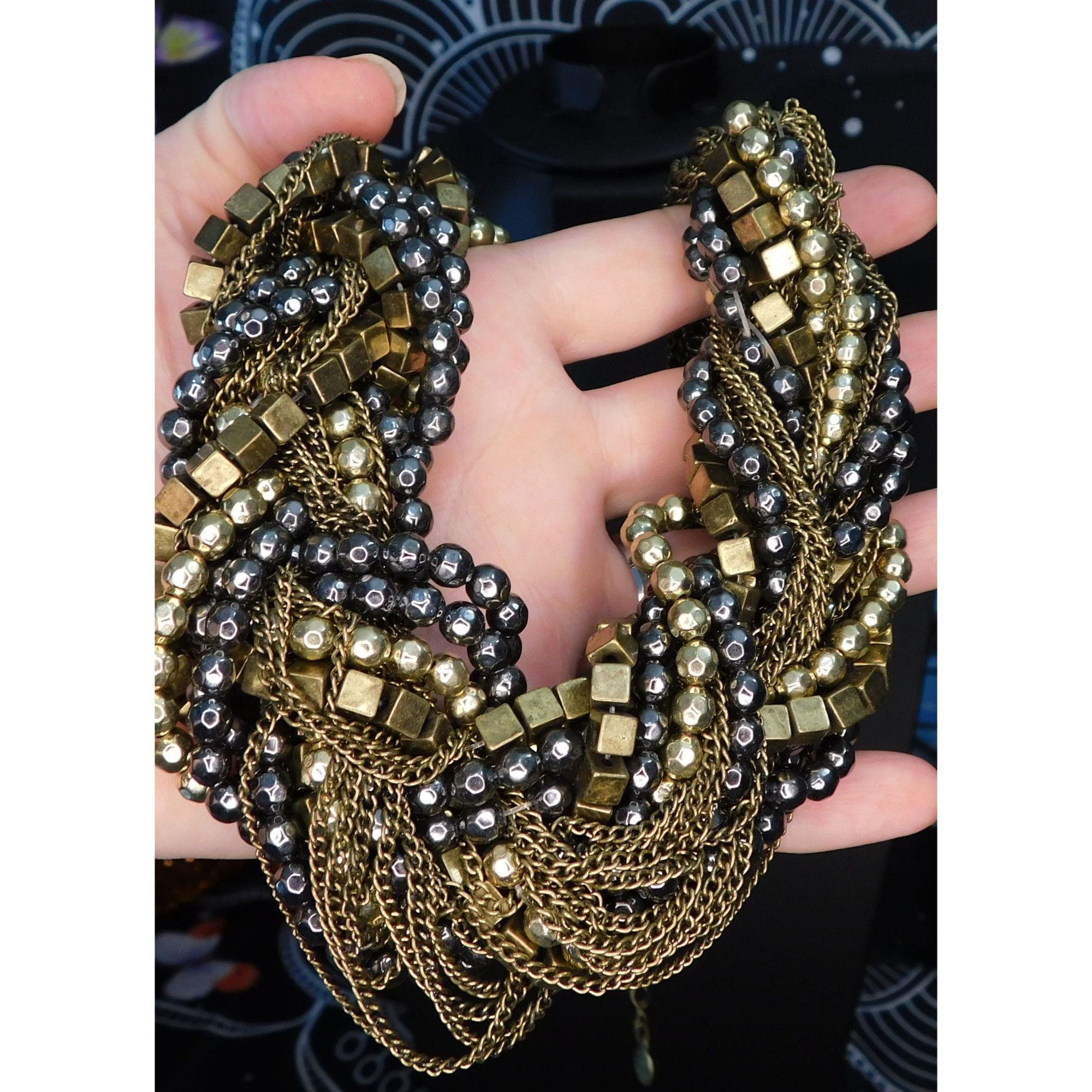 Bebe Trendy Y2K Bebe Beaded Braid Chain Necklace Size ONE SIZE - 2 Thumbnail