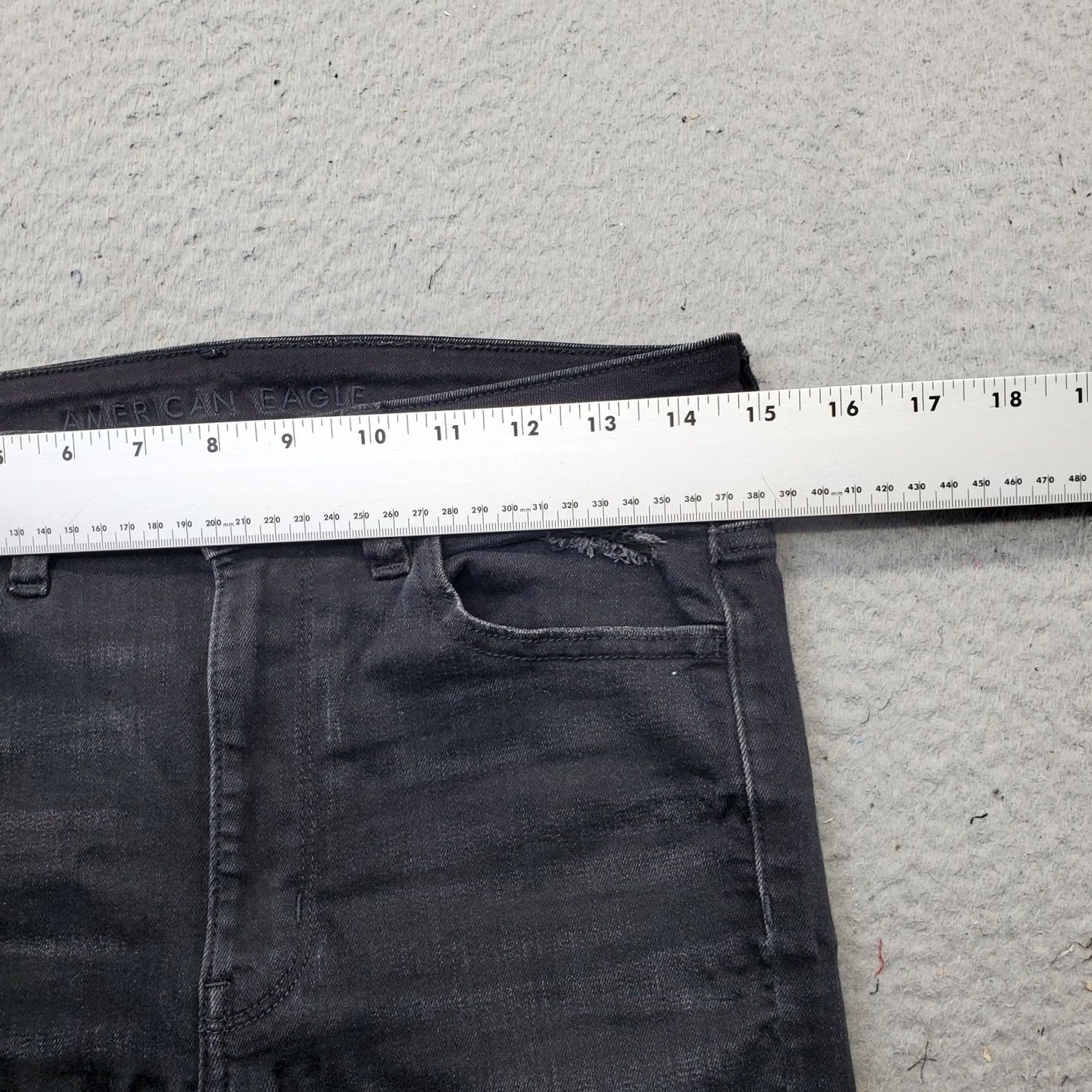 American Eagle Outfitters American Eagle Outfitters Skinny Jeans Womens 8R Black Denim Stretch Distressed Slim Fit Size 30" / US 8 / IT 44 - 6 Thumbnail