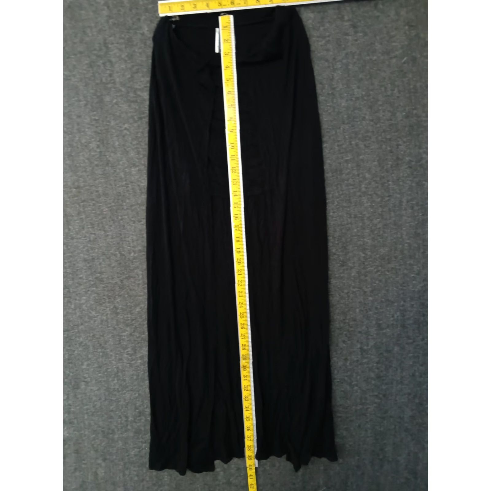 Vintage Codigo Women's Black Skirt Maxi Wrap Around S Black Spandex Rayon Bohemian Long Maxi Skirt Womens Size 28" / US 6 / IT 42 - 3 Thumbnail