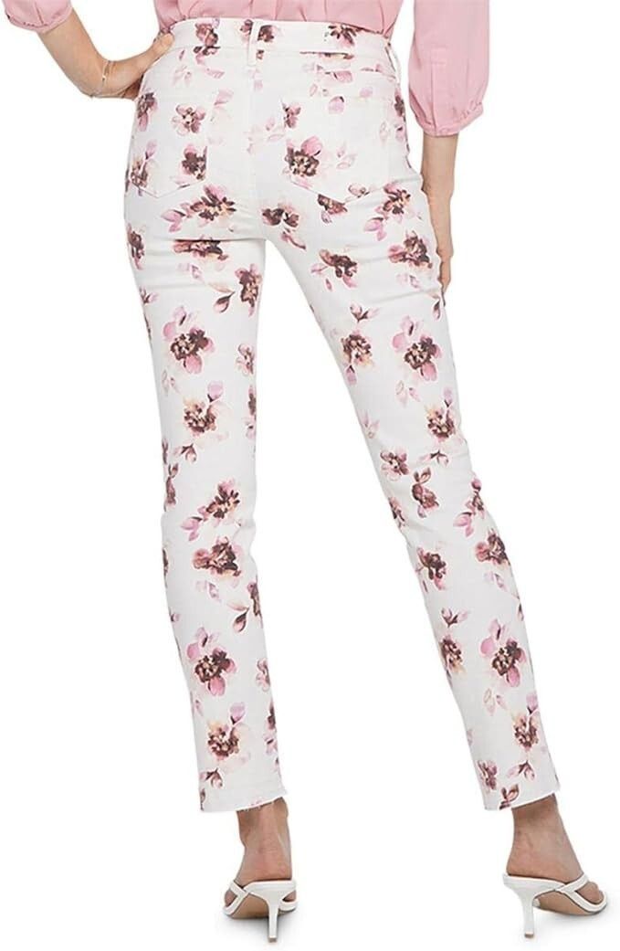 NYDJ NYDJ Sheri Slim Fit Ankle Cropped Denim Jeans Floral ( 2 ) Size 26" / US 2 / IT 38 - 2 Thumbnail