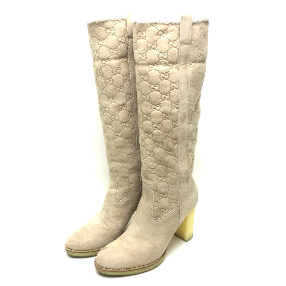 Gucci Gg Suede Long Boots Shoes Women