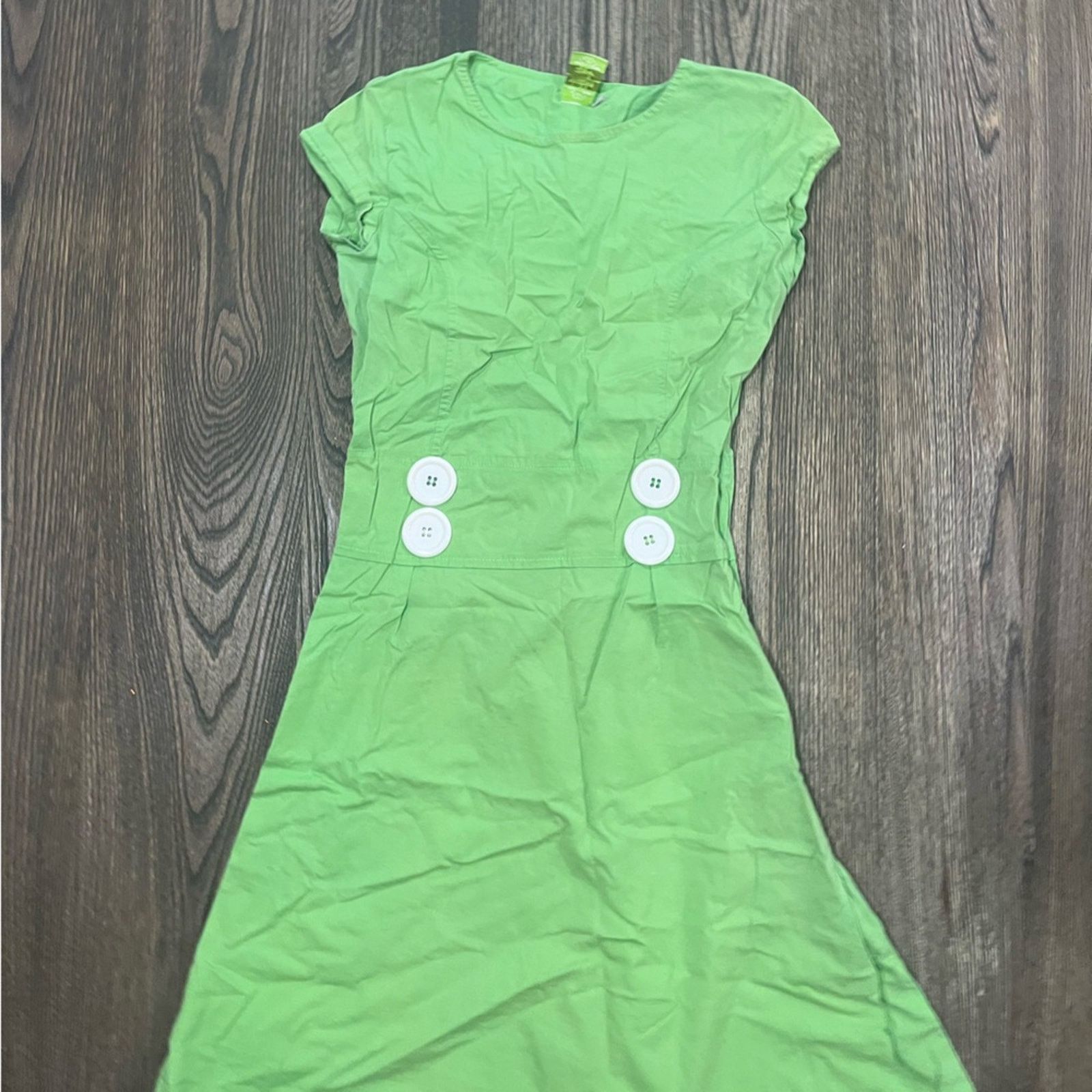 Vintage Shabby Apple Midi Dress Short Cap Sleeve Round Neck Size 6 Size M / US 6-8 / IT 42-44 - 2 Thumbnail