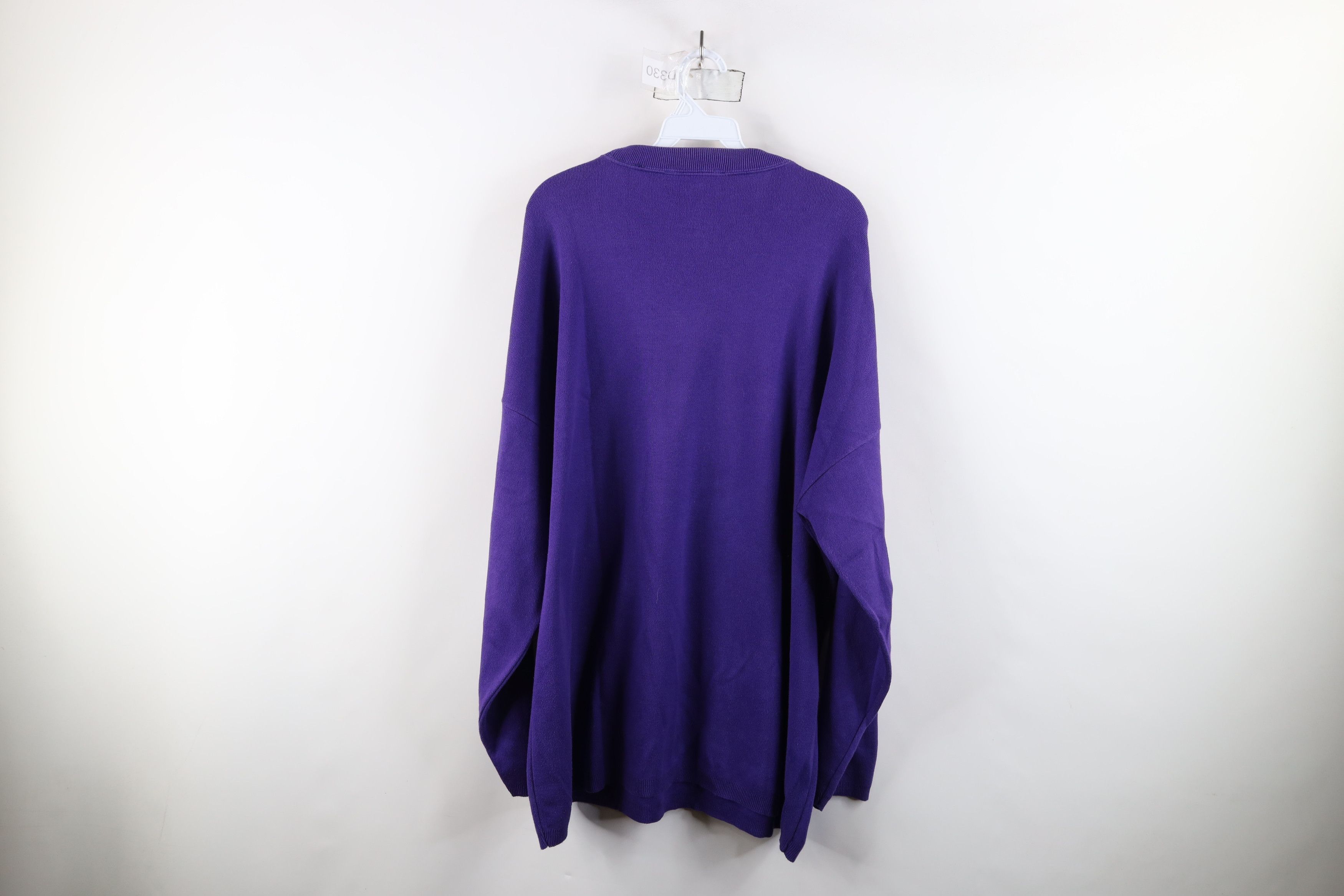 Vintage Vintage 90s Streetwear Blank Baggy Knit Crewneck Sweater USA Size XXL / US 16-18 / IT 52-54 - 12 Thumbnail