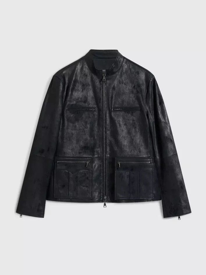 John Varvatos Leather Jacket with chain detail. 54 Size US L / EU 52-54 / 3 - 9 Thumbnail