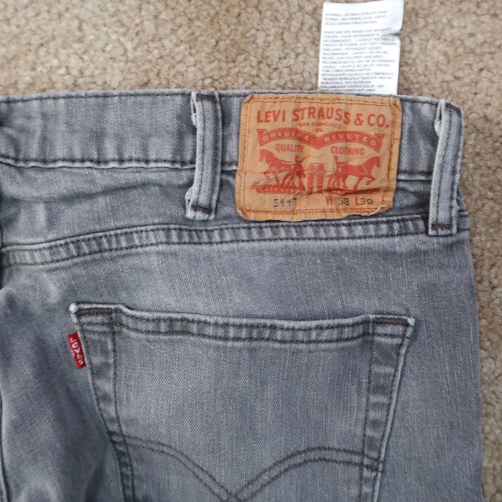Levi's Levi's 511 Slim Straight Jeans Men's 38x30 Gray Denim Stretch Slim Fit Casual Pants Regular Rise Ultimate 5-Pocket Mens Size US 38 / EU 54 - 4 Thumbnail