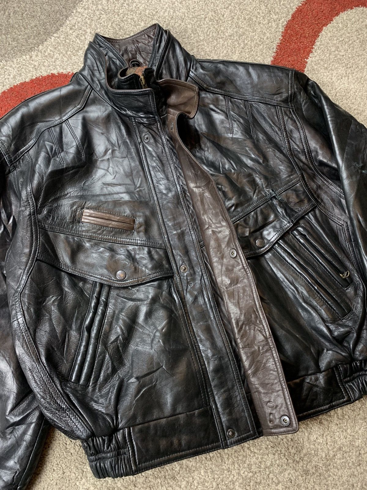 Genuine Leather Wind Armor Leather Jacket Size US L / EU 52-54 / 3 - 4 Thumbnail