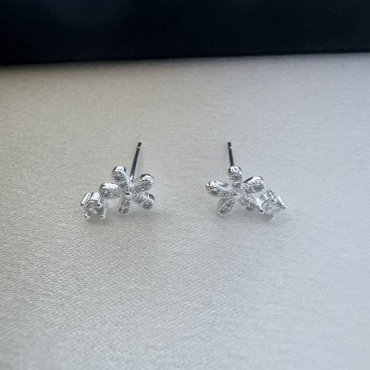 Designer Small CZ Flower Stud Earrings for Women Size ONE SIZE - 1 Thumbnail