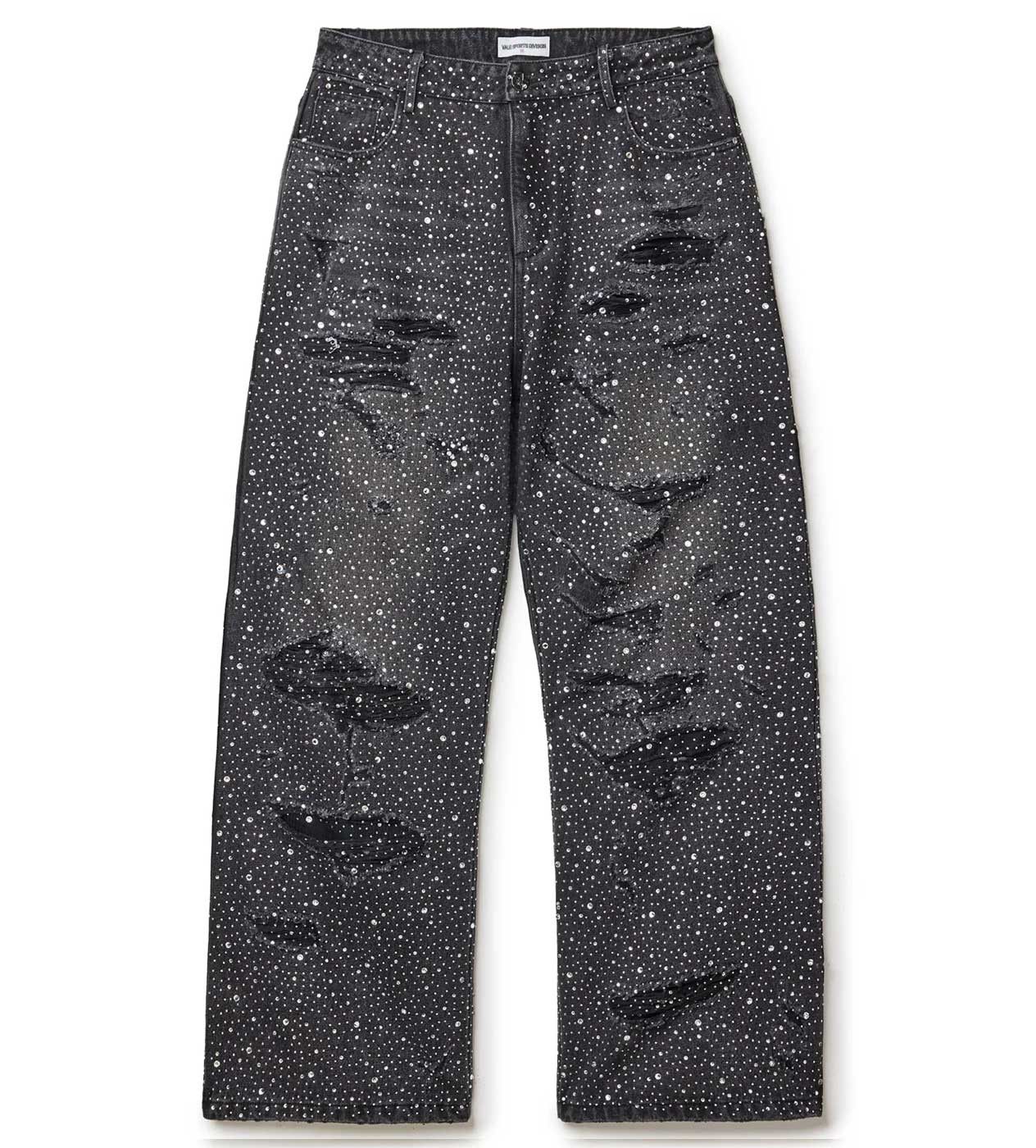 Vale Forever Rain Rhinestone Denim Jeans Black Size US 36 / EU 52 - 1 Thumbnail