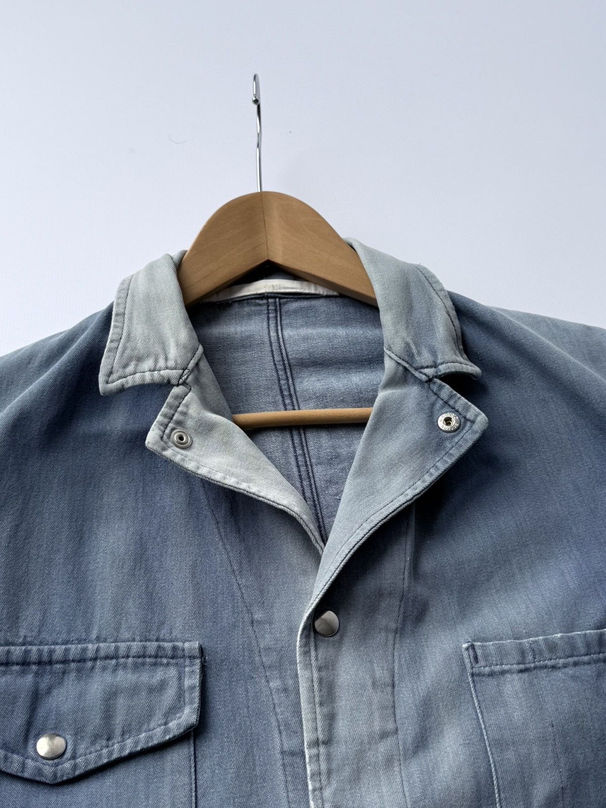 Le Laboureur Vintage 80s French Swiss Made Faded Work Chore Jacket Size US M / EU 48-50 / 2 - 12 Thumbnail