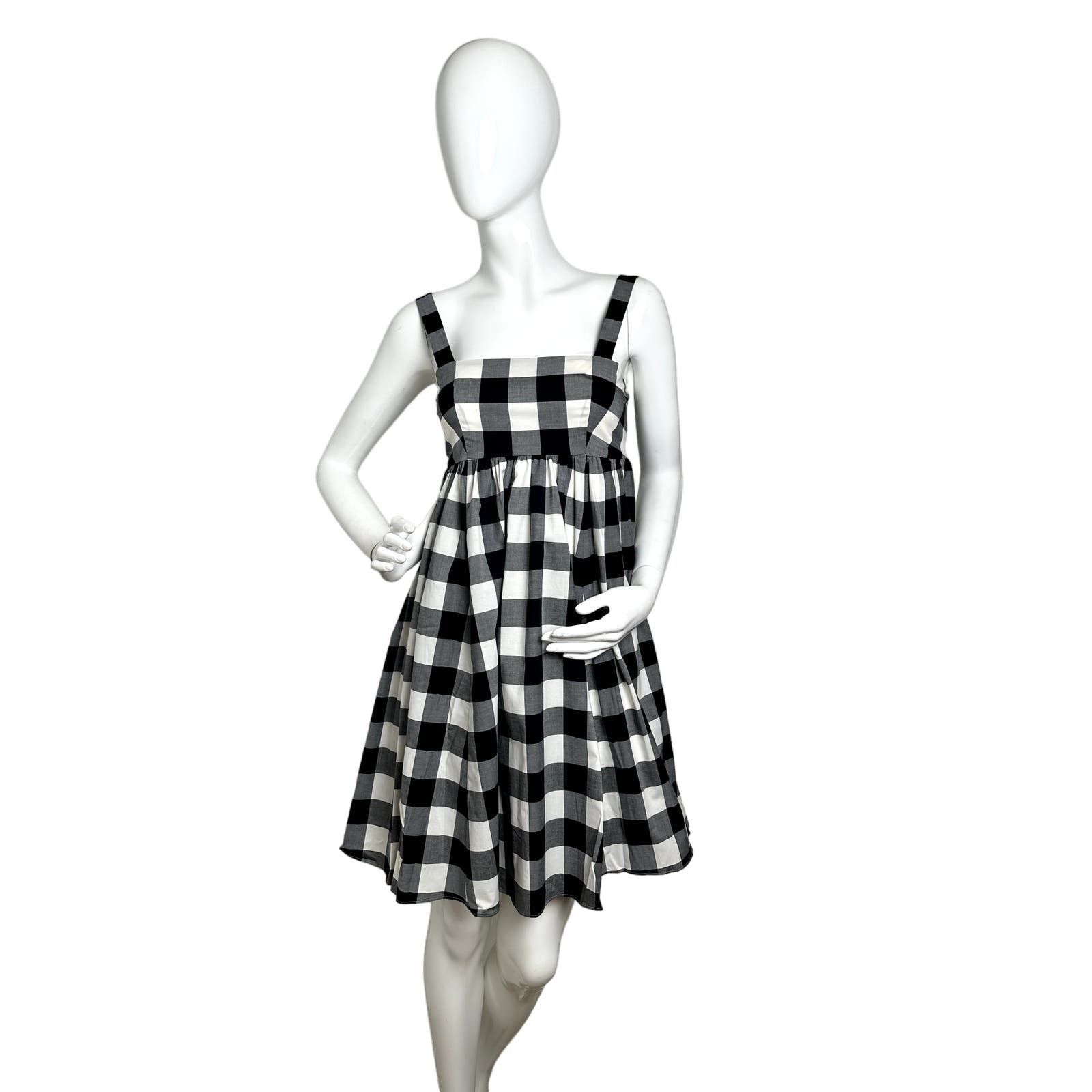 Image of Kate Spade Gingham Al Fresco Dress Mainline Size 2 in Black, Women's