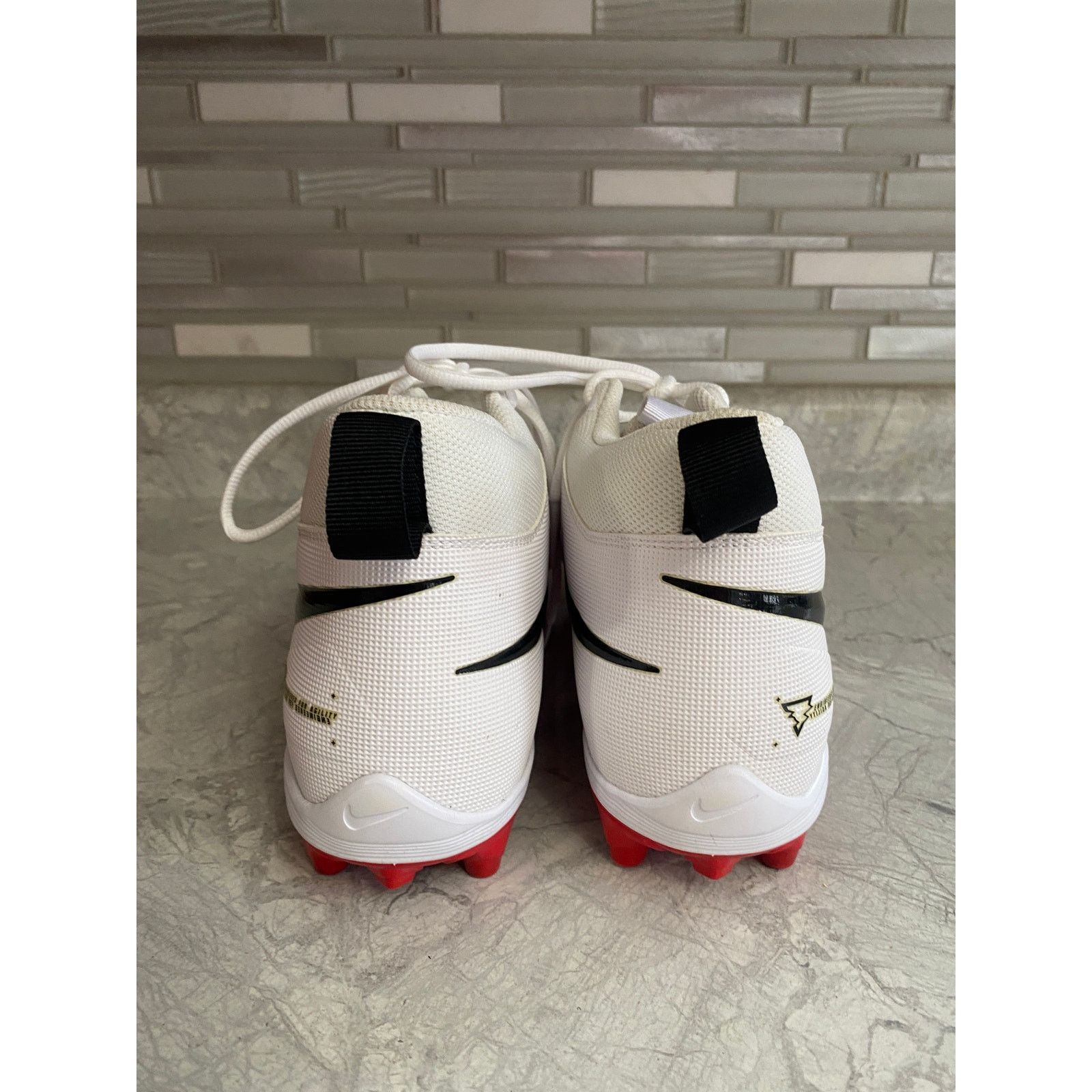 Nike Nike Alpha White, Black, and Red Football Cleats Size 13 Size US 13 / EU 46 - 5 Thumbnail
