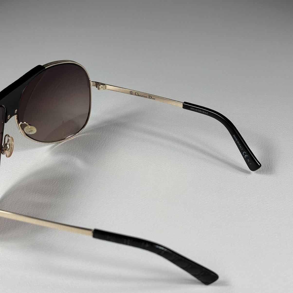Dior Dior MyLadyDior8 Gold and Black Large Aviator Sunglasses Size ONE SIZE - 6 Thumbnail