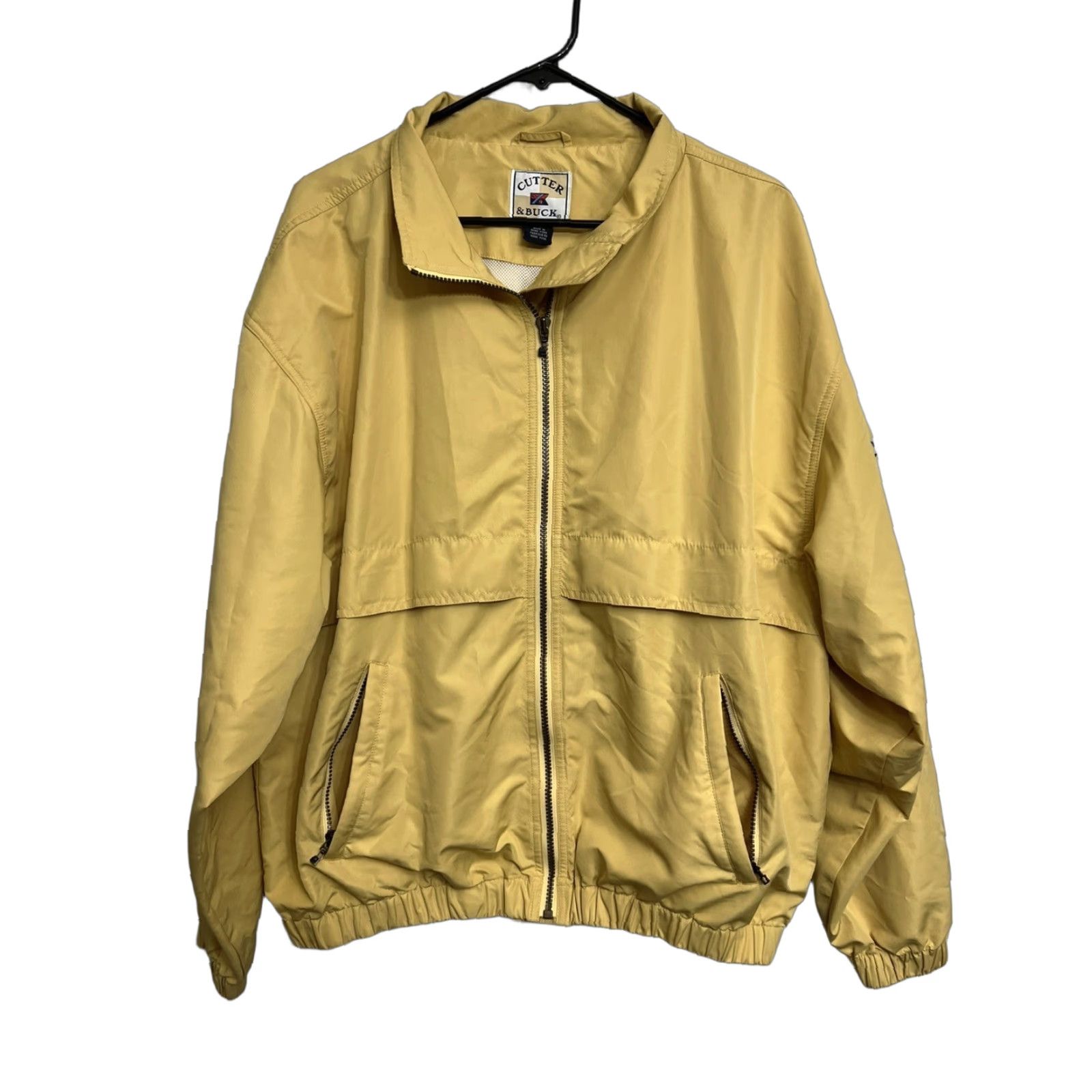 Cutter & Buck Cutter & Buck Windbreaker Mens L Yellow Logo Solid Full Zip Jacket Size US L / EU 52-54 / 3 - 1 Thumbnail