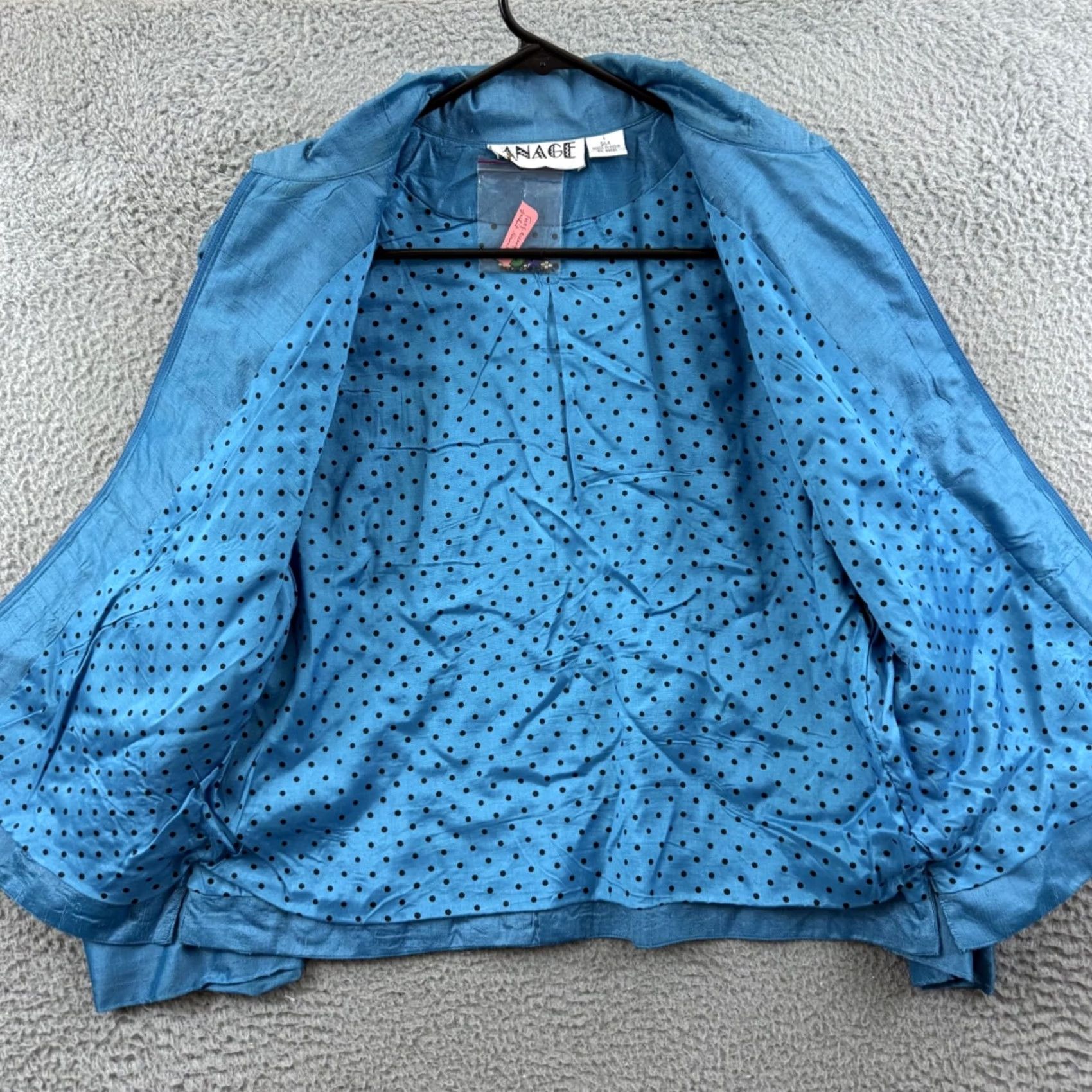 Vintage VINTAGE Anage Jacket Womens L Silk Embroidered 80s Boho Floral Abstract Size L / US 10 / IT 46 - 6 Thumbnail