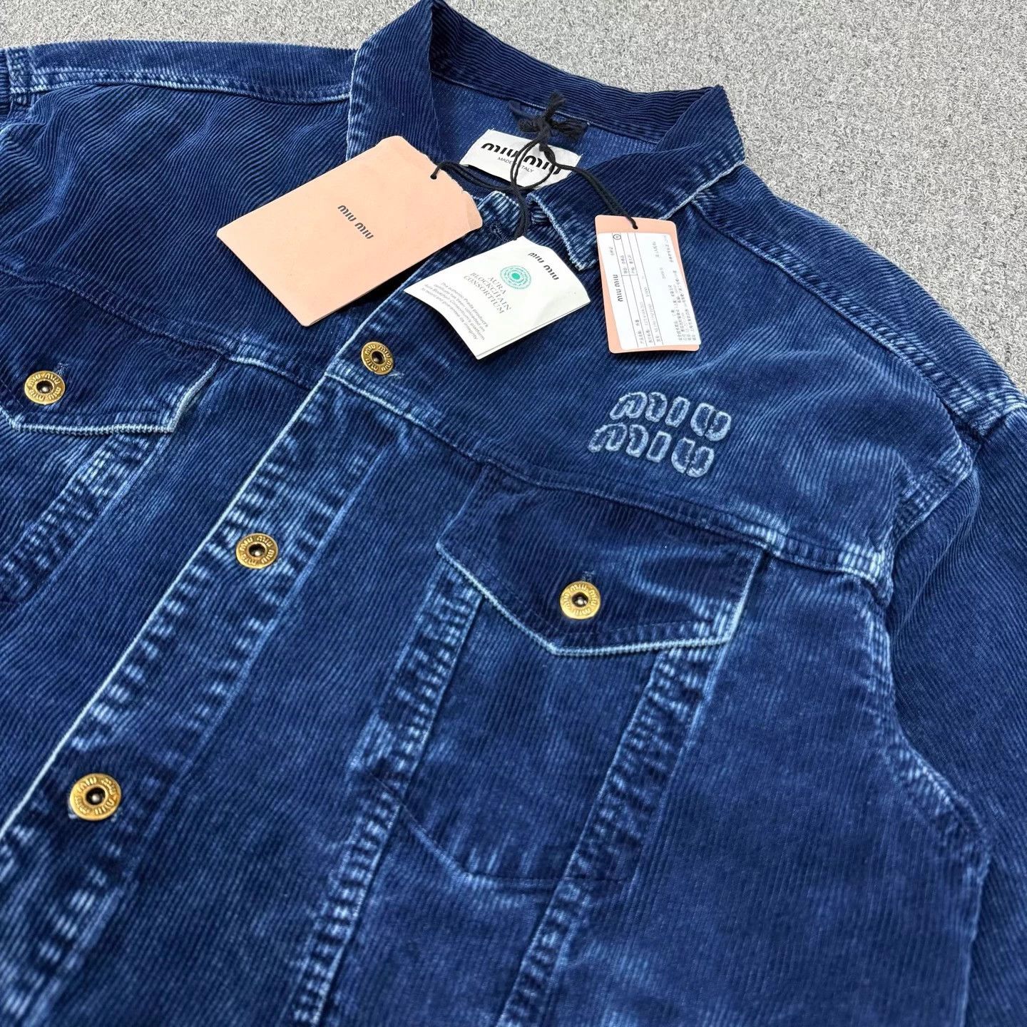 Miu Miu MIU MIU 24ss blue corduroy denim jacket 40 Size M / US 6-8 / IT 42-44 - 3 Thumbnail