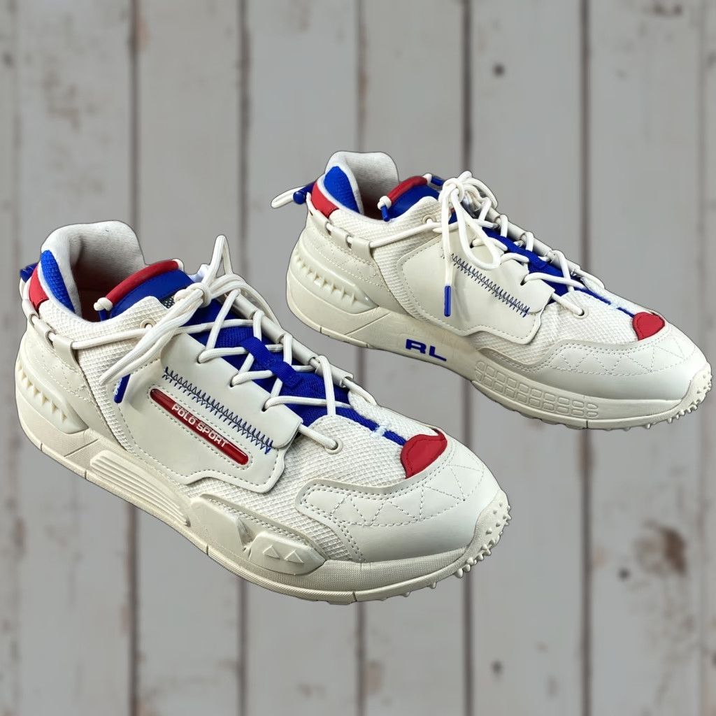 Polo Ralph Lauren Polo Ralph Lauren Sport Mens 11.5 PS200 SK HTL Beige Red Blue Shoe Sneakers NEW Size US L / EU 52-54 / 3 - 1 Thumbnail