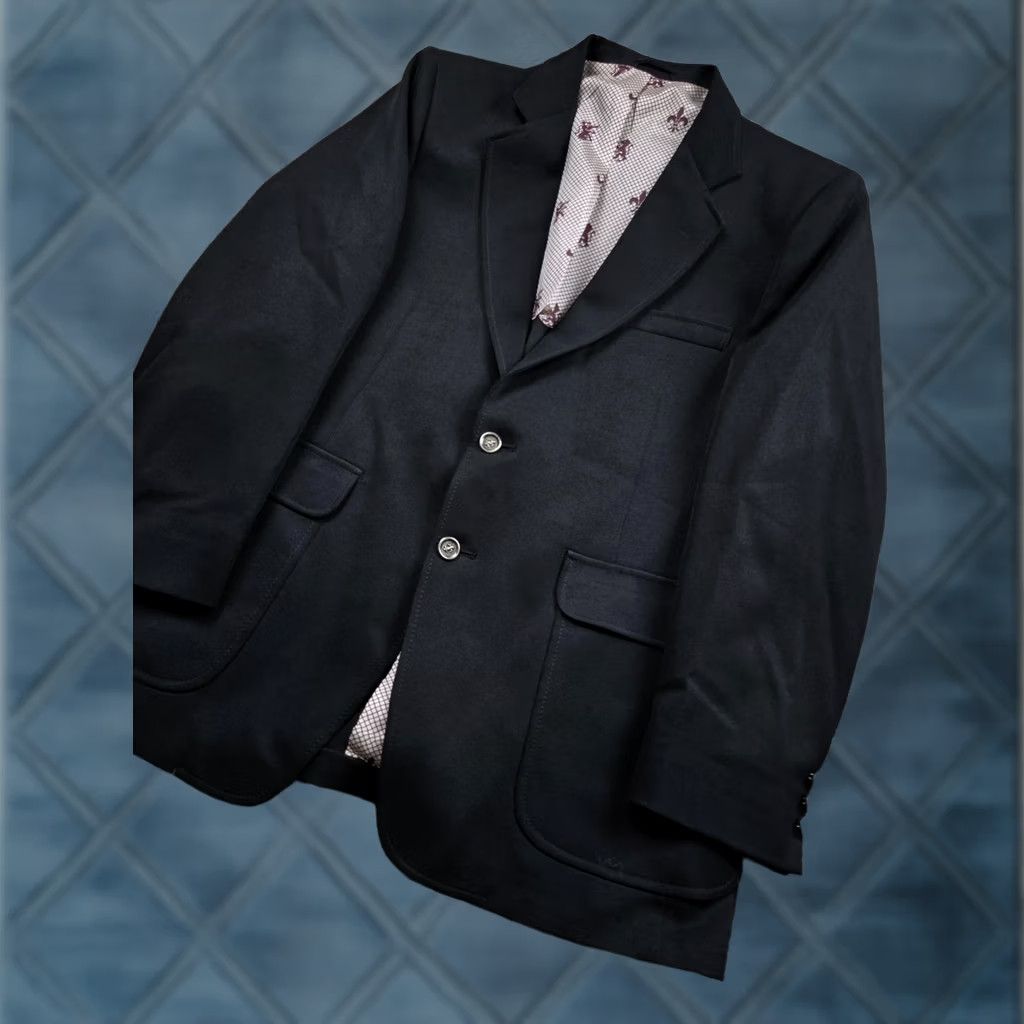 JCPenney VINTAGE JC Penney Blazer Mens 43R Black Jacket Sport Coat 70s One- or Two-Button Notch Lapel 2 Piece Regular Chest 44 in Men's Blazer Size 46R - 1 Thumbnail
