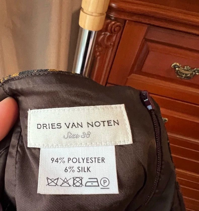 Dries Van Noten dries van noten size:38 Purple and gold patterned printed Size 31" - 3 Thumbnail