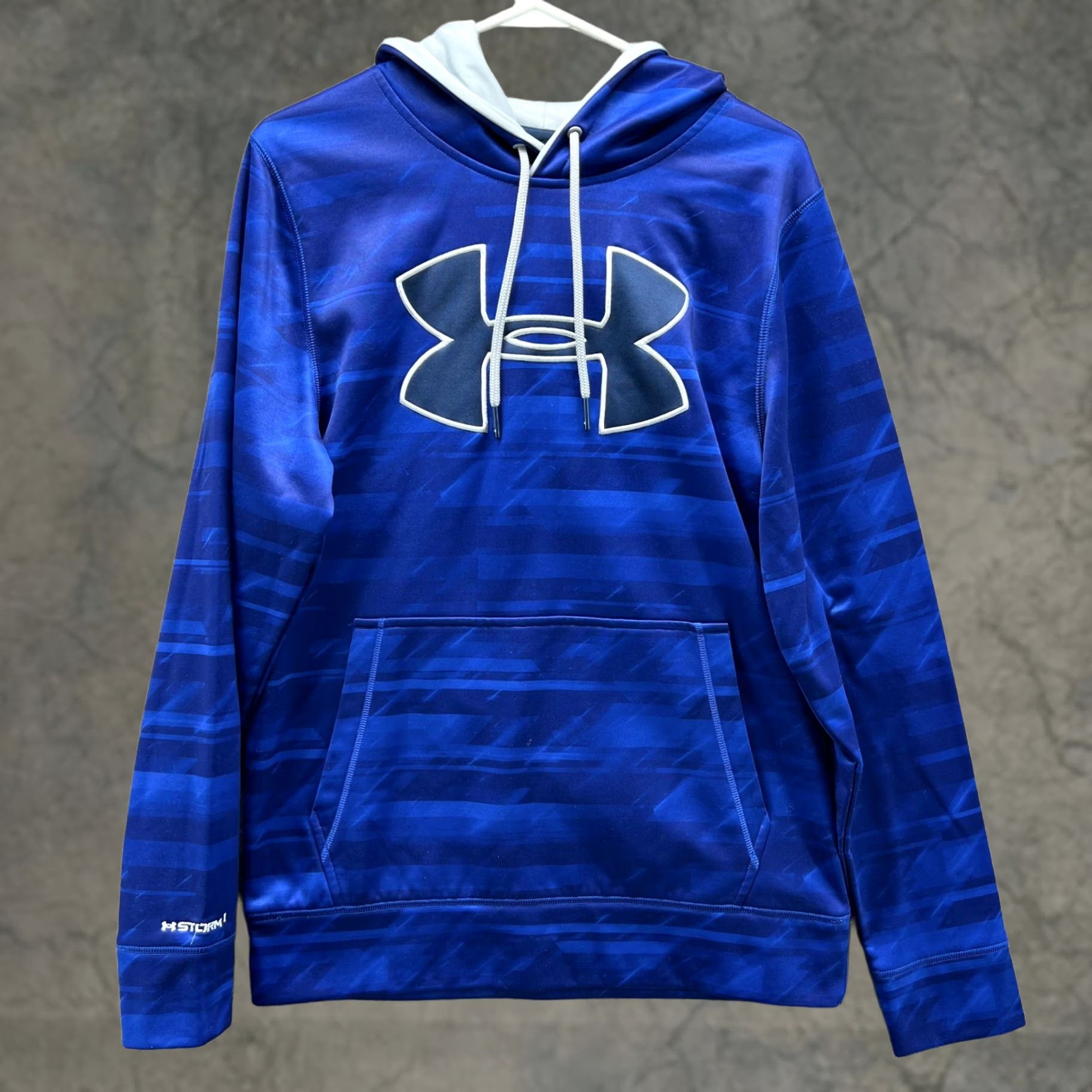 Under Armour VINTAGE Under Armour Sweater Mens Small Blue Hoodie Pullover Jacket Storm 1 Camouflage Knit Logo" Size US S / EU 44-46 / 1 - 1 Thumbnail
