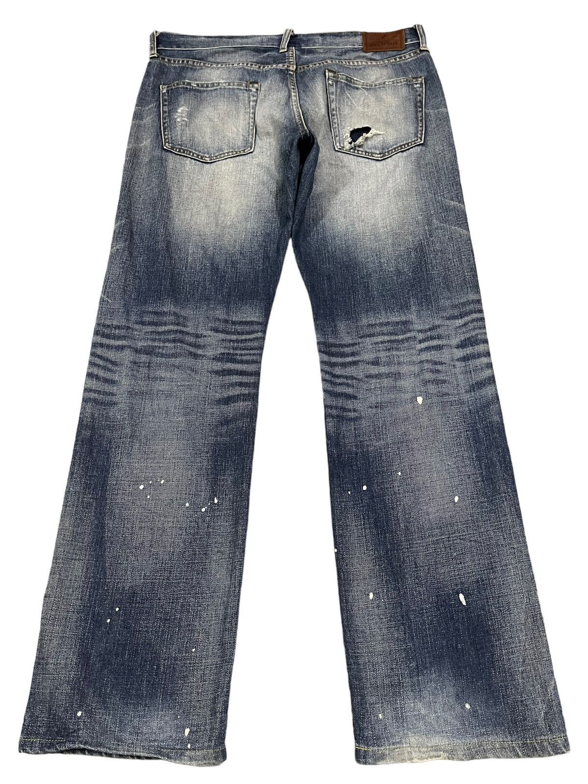 Sugar Cane Vintage Japanese Brand Blue Wash Distressed Baggy Jeans Size US 35 - 2 Thumbnail