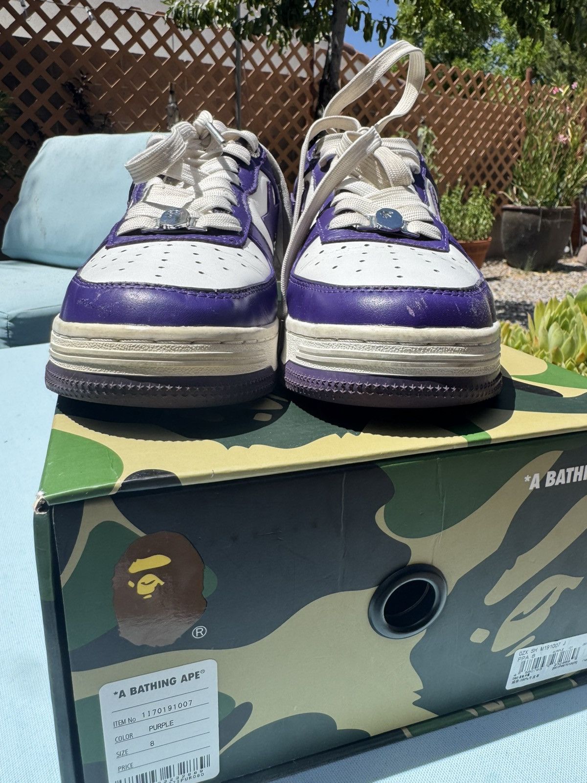 Bape A Bathing Ape Bape Sta White Purple (2022) Size US 8 / EU 41 - 2 Thumbnail